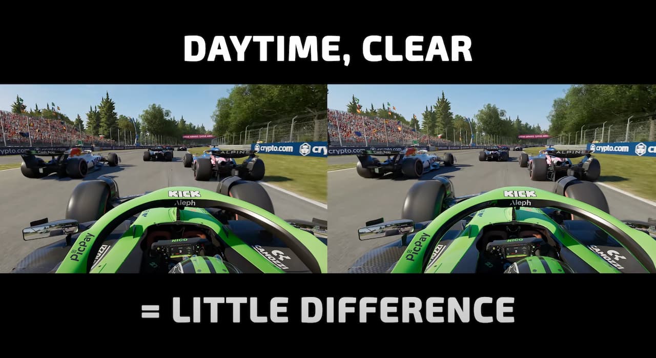 Daytime little difference with Path Tracing in F125
