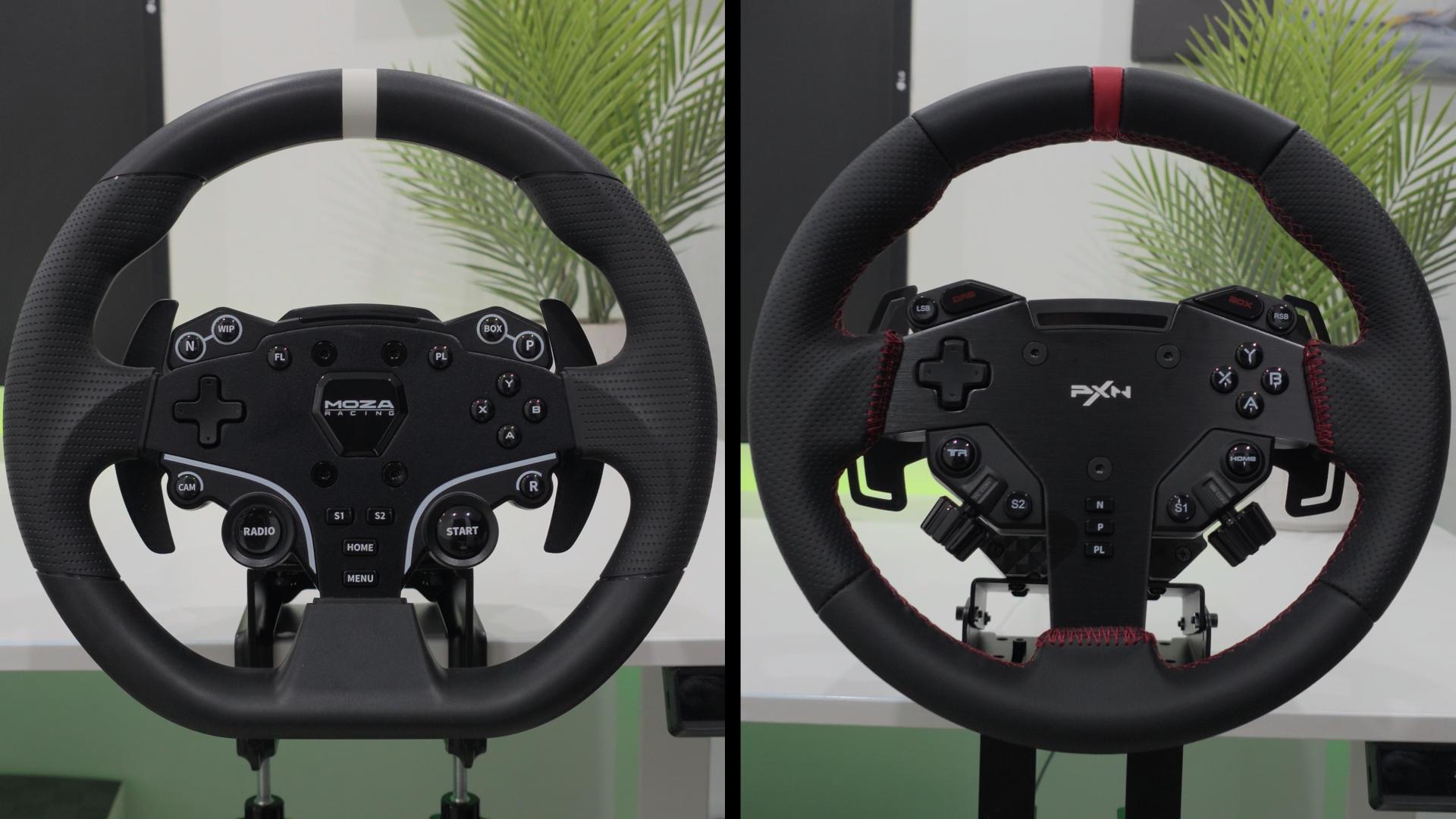 PXN VD6 and MOZA R5 Pro Steering Wheels Side by Side